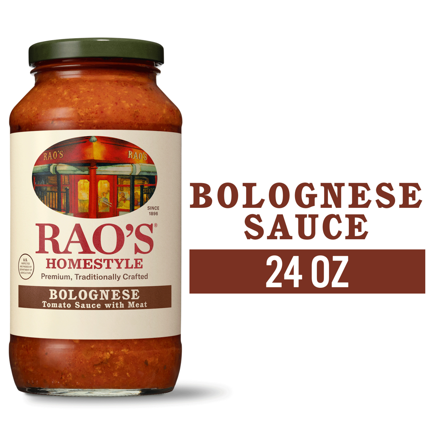 slide 1 of 8, Rao's Homemade Homestyle Bolognese Tomato Sauce with Meat 24 oz, 24 oz