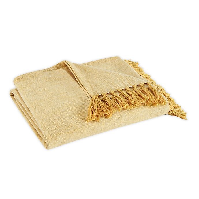 slide 1 of 3, Tommy Bahama Canvas Fringe Throw Blanket - Ochre, 1 ct