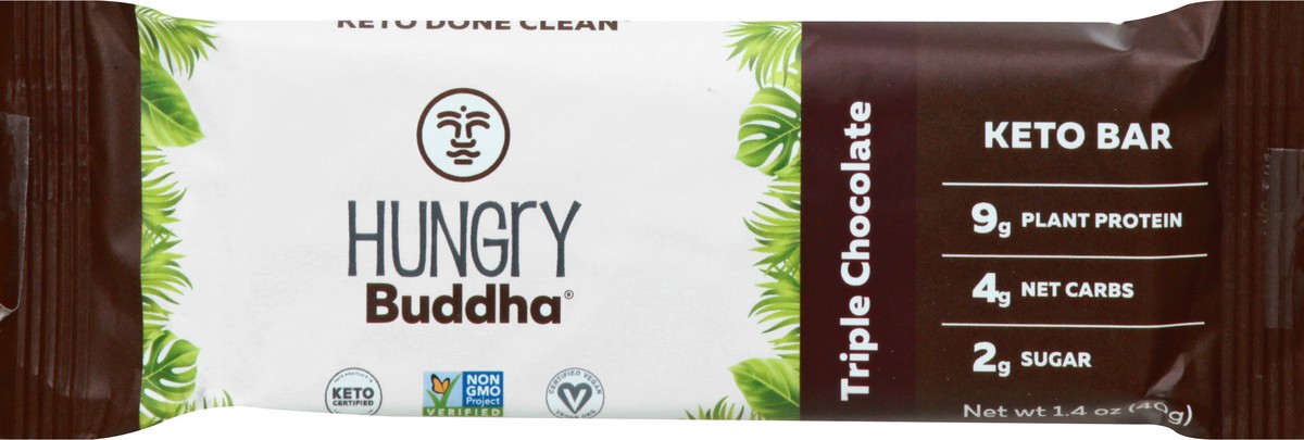 slide 3 of 13, Hungry Buddha Triple Chocolate Keto Bar 1.4 oz, 1.4 oz