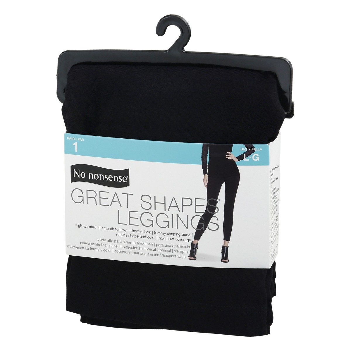 slide 9 of 11, No Nonsense Great Shapes Large Black Leggings 1 ea, 1 ct