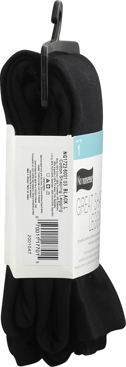 slide 2 of 11, No Nonsense Great Shapes Large Black Leggings 1 ea, 1 ct