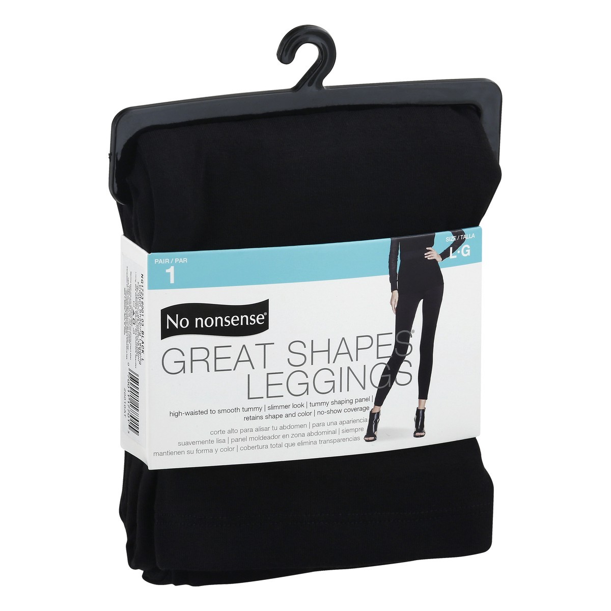 slide 3 of 11, No Nonsense Great Shapes Large Black Leggings 1 ea, 1 ct