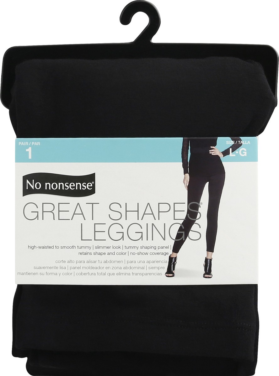slide 5 of 11, No Nonsense Great Shapes Large Black Leggings 1 ea, 1 ct
