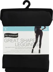 No Nonsense Great Shapes Large Black Leggings 1 ea