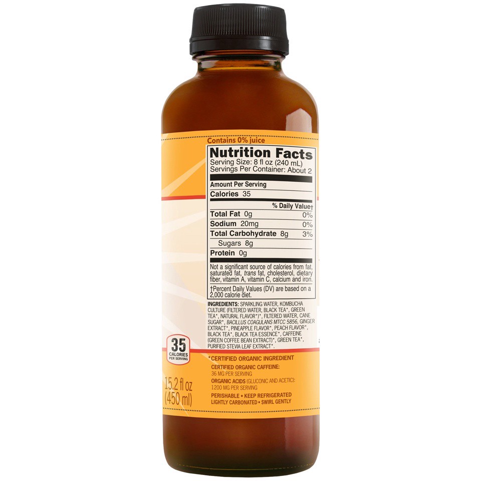 slide 2 of 3, KeVita Kombucha, Pineapple Peach, 15.2 fl oz