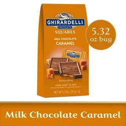 Ghirardelli Milk Chocolate Squares with Caramel Filling, 5.32 oz Bag