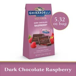 GHIRARDELLI Dark Chocolate Raspberry Squares, 5.32 oz Bag