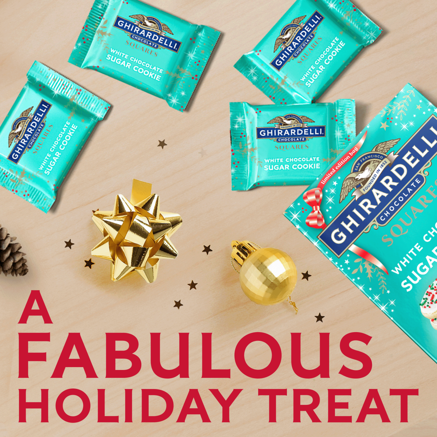 slide 3 of 7, GHIRARDELLI White Chocolate Sugar Cookie Squares, 6.7 oz Bag, 6.7 oz