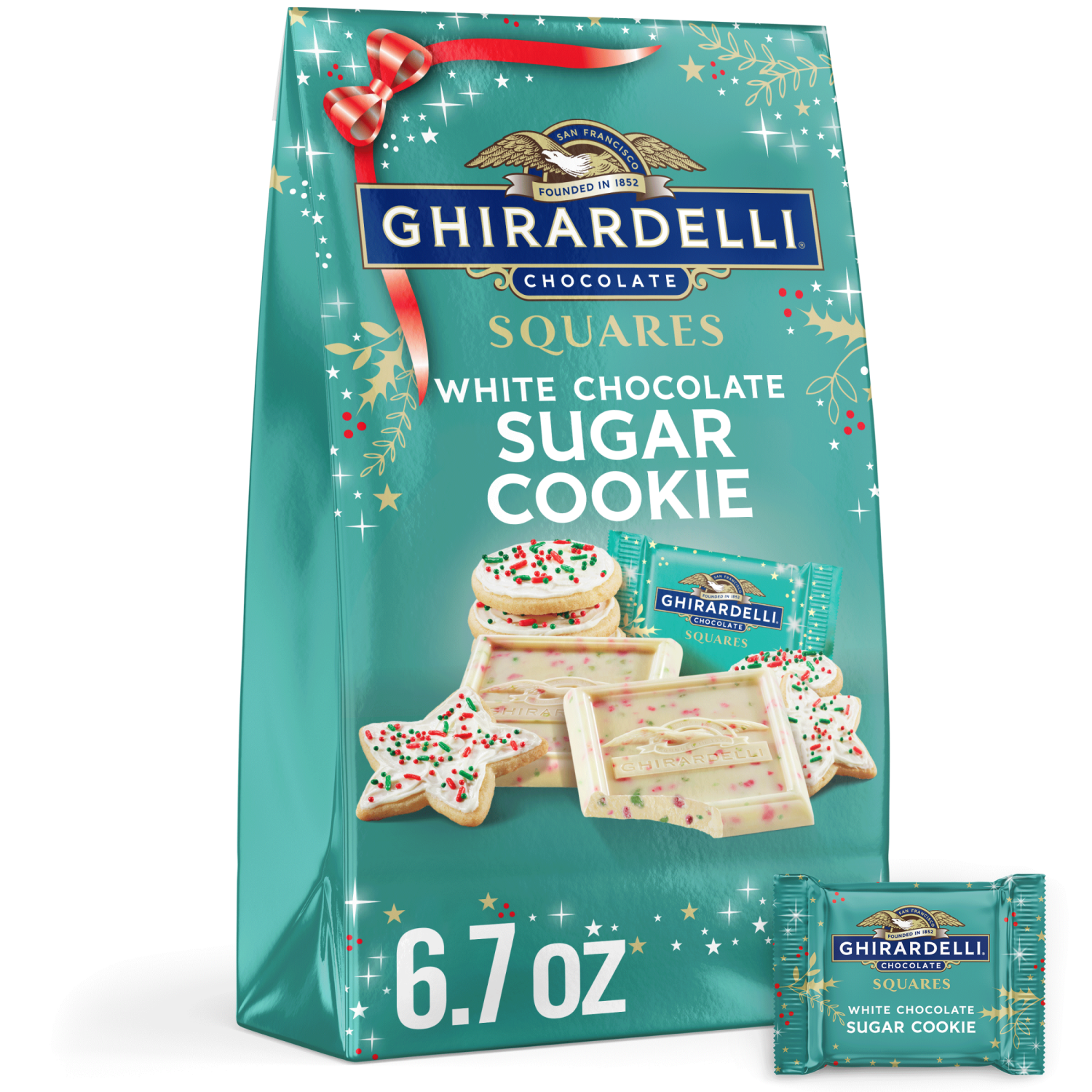 slide 1 of 7, GHIRARDELLI White Chocolate Sugar Cookie Squares, 6.7 oz Bag, 6.7 oz