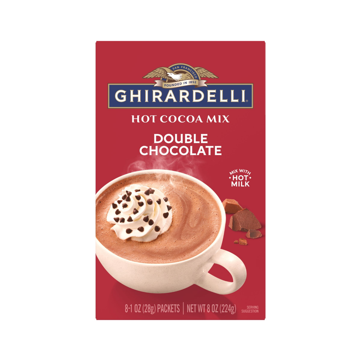 slide 1 of 1, Ghirardelli 8oz Bkg Dbl Choc Hot Cocoa Carton - 8 OZ, 8 oz