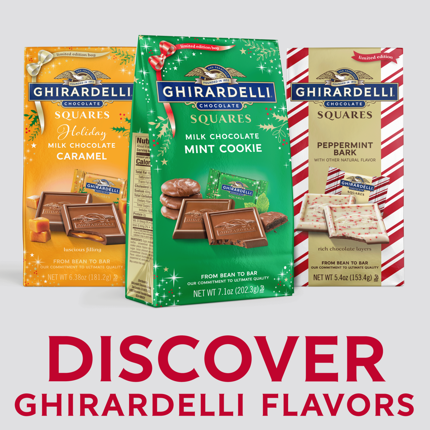 slide 6 of 7, Ghirardelli Squares Milk Chocolate Mint Cookie Christmas Candy, 7.1 oz