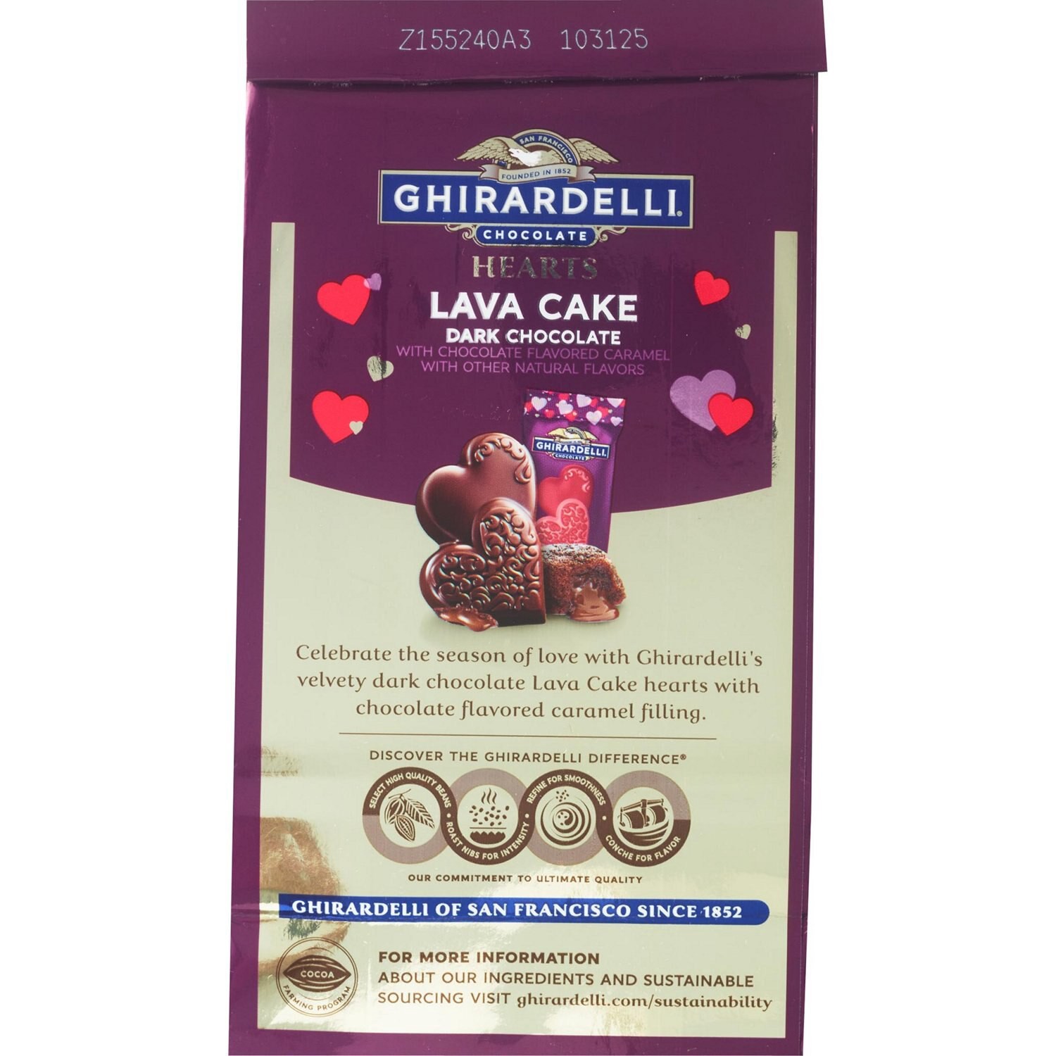 slide 4 of 6, GHIRARDELLI Dark Chocolate Lava Cake Hearts, 4.1 oz Bag, 4.1 oz