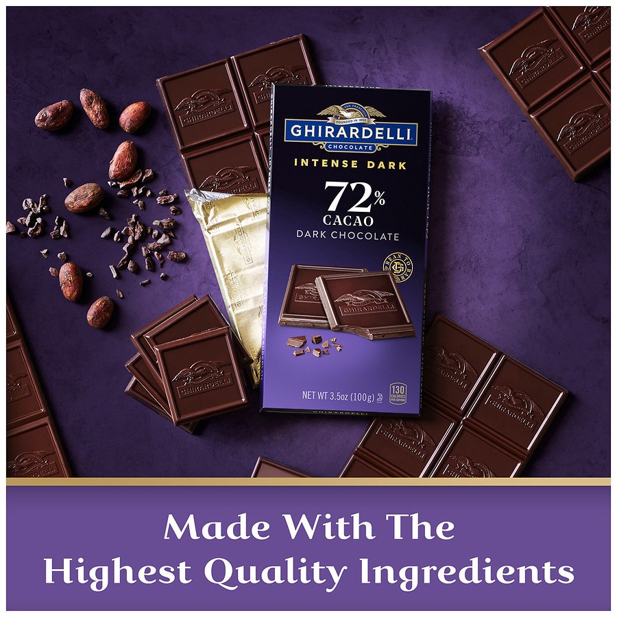 slide 3 of 5, Ghirardelli Intense Dark 72% Cacao Dark Chocolate 3.5 oz, 3.50 oz