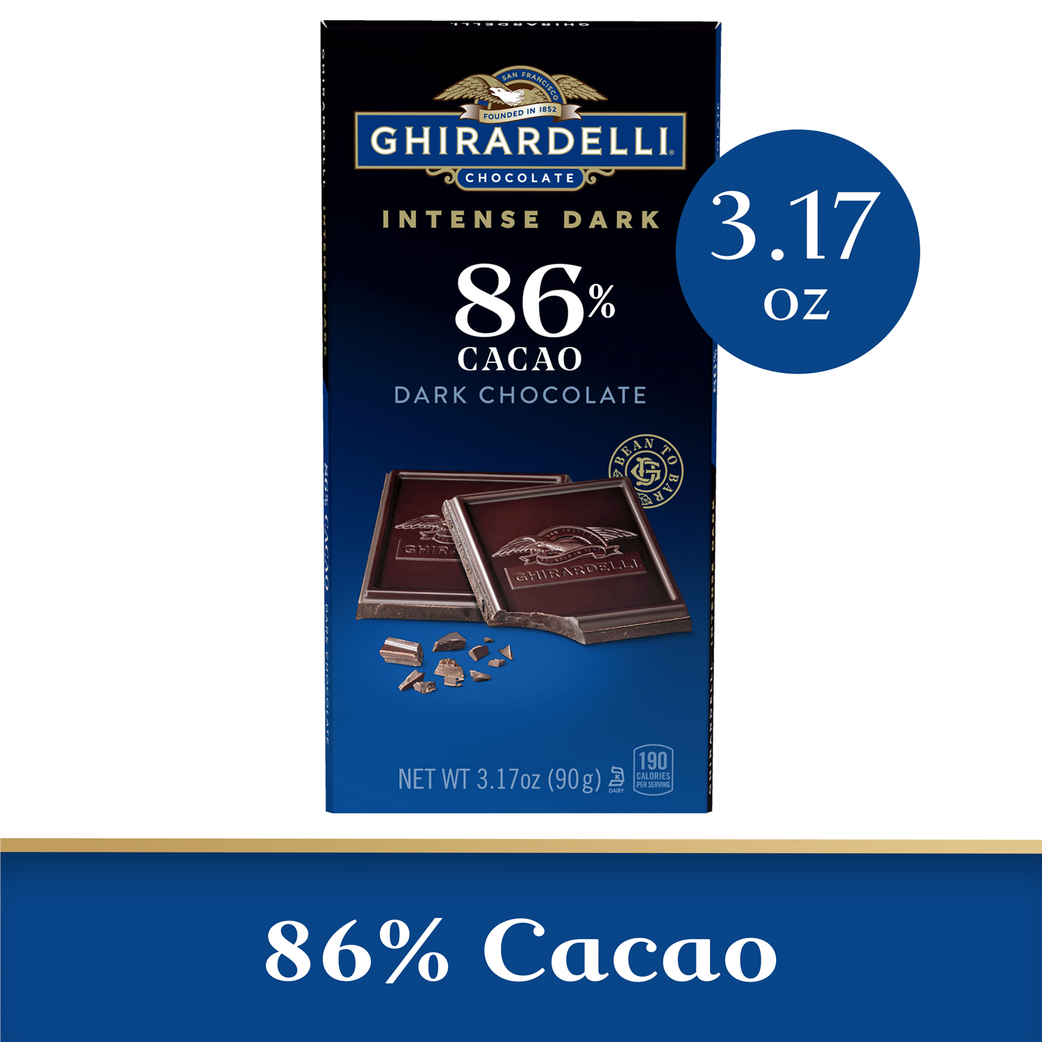 slide 1 of 4, Ghirardelli Intense Dark 86% Cacao Dark Chocolate 3.17 oz, 3.5 oz