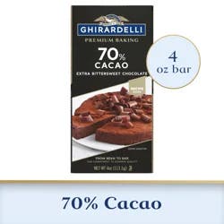 Ghirardelli Premium Baking Bar 70% Cacao Extra Bittersweet Chocolate- 4 oz