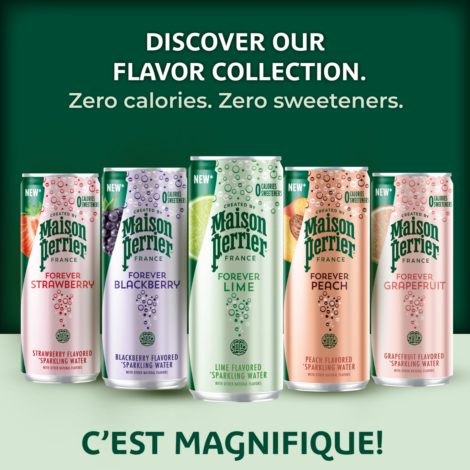 slide 5 of 5, Maison Perrier Forever Blackberry Flavored Sparkling Water, 11.15 FL OZ Cans, 8 Count, 8 ct