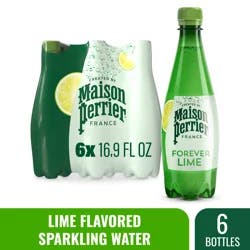 Maison Perrier Forever Lime Flavored Sparkling Water, 16.9 FL OZ Plastic Water Bottles, 6 Count