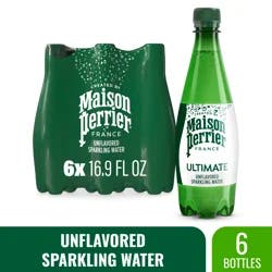 Maison Perrier Ultimate Sparkling Water, 16.9 FL OZ Plastic Water Bottles, 6 Count