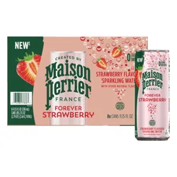 Maison Perrier Forever Strawberry Flavored Sparkling Water, 11.15 FL OZ Cans, 8 Count 330 ml