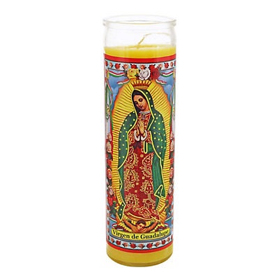 slide 1 of 1, Reed Candle Virgen De Guadalupe Yellow Wax Candle, 1 ct
