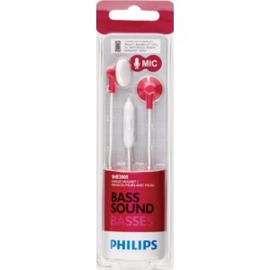 slide 1 of 1, Philips In-Ear Earbud Headphones With Mic, Pink, 1 ct