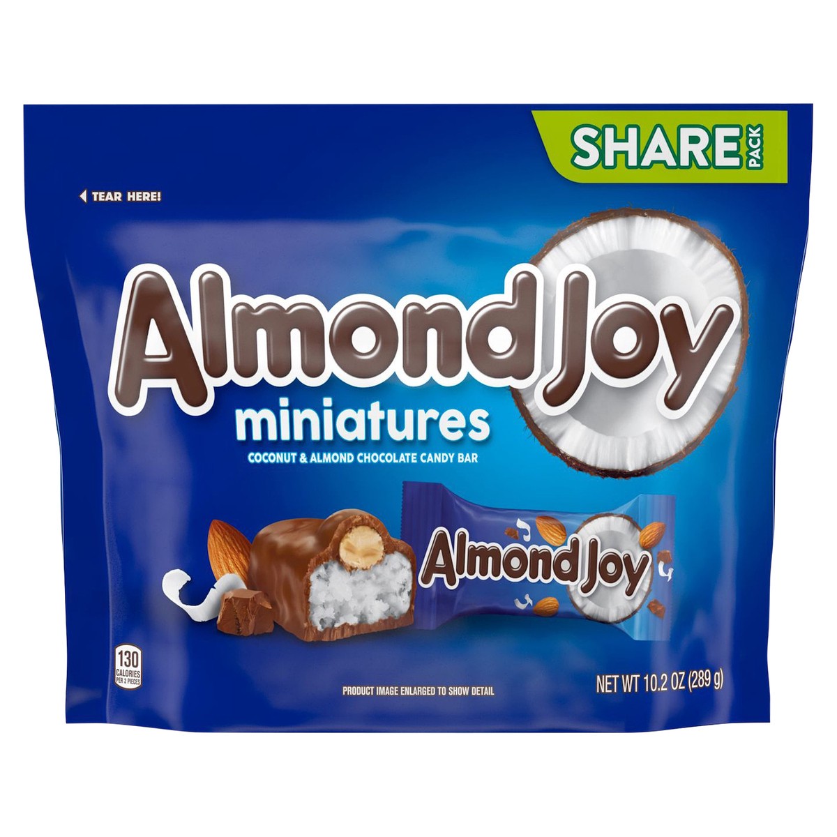 slide 1 of 34, ALMOND JOY Miniatures Coconut and Almond Chocolate Candy Share Pack, 10.2 oz, 10.2 oz