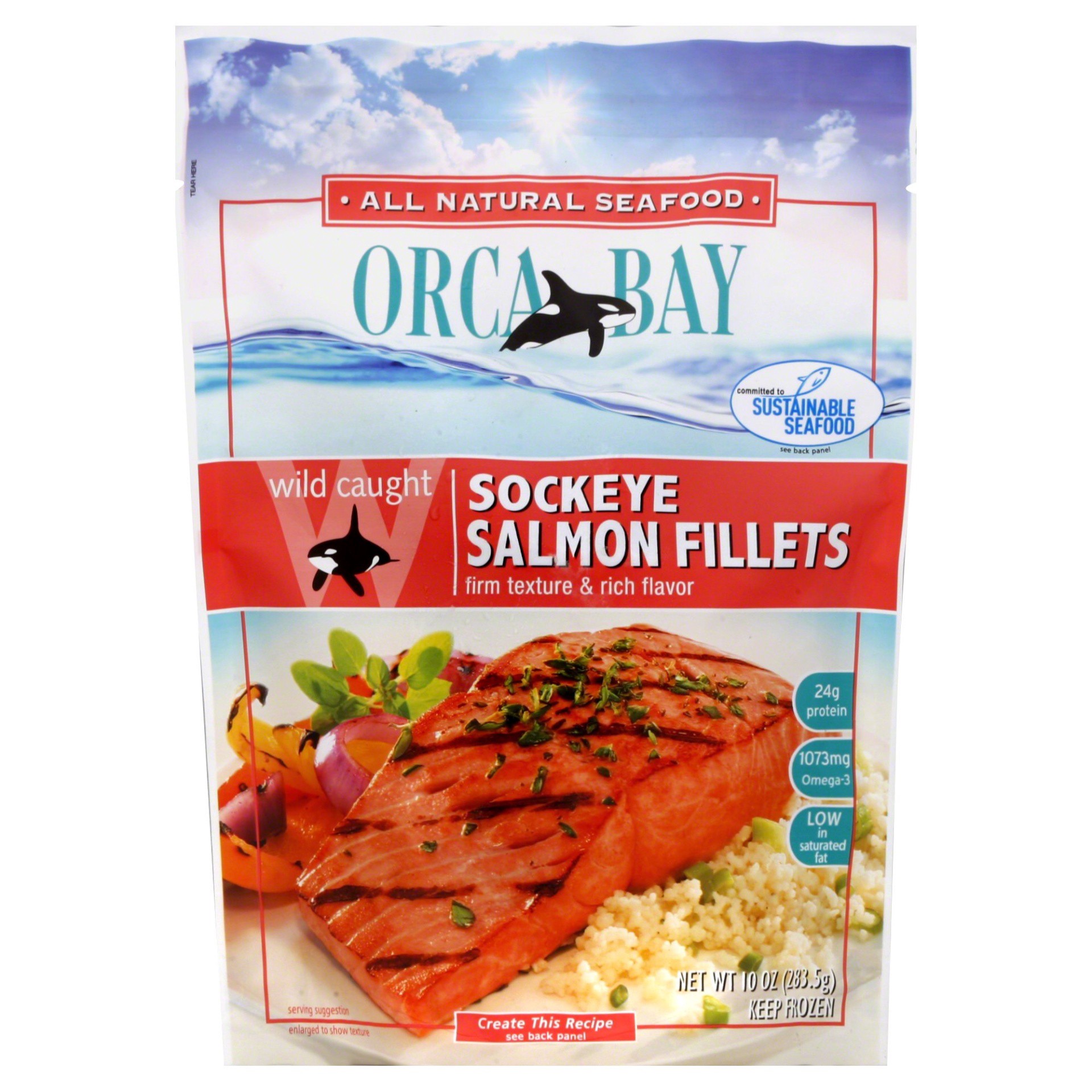 slide 1 of 1, Orca Bay Wild Caught Sockeye Salmon Fillet, 10 oz