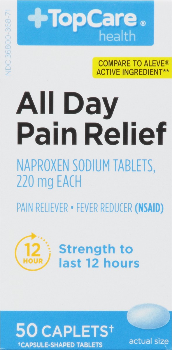 slide 4 of 16, TopCare Naproxin All Day Pain Relie, 50 ct