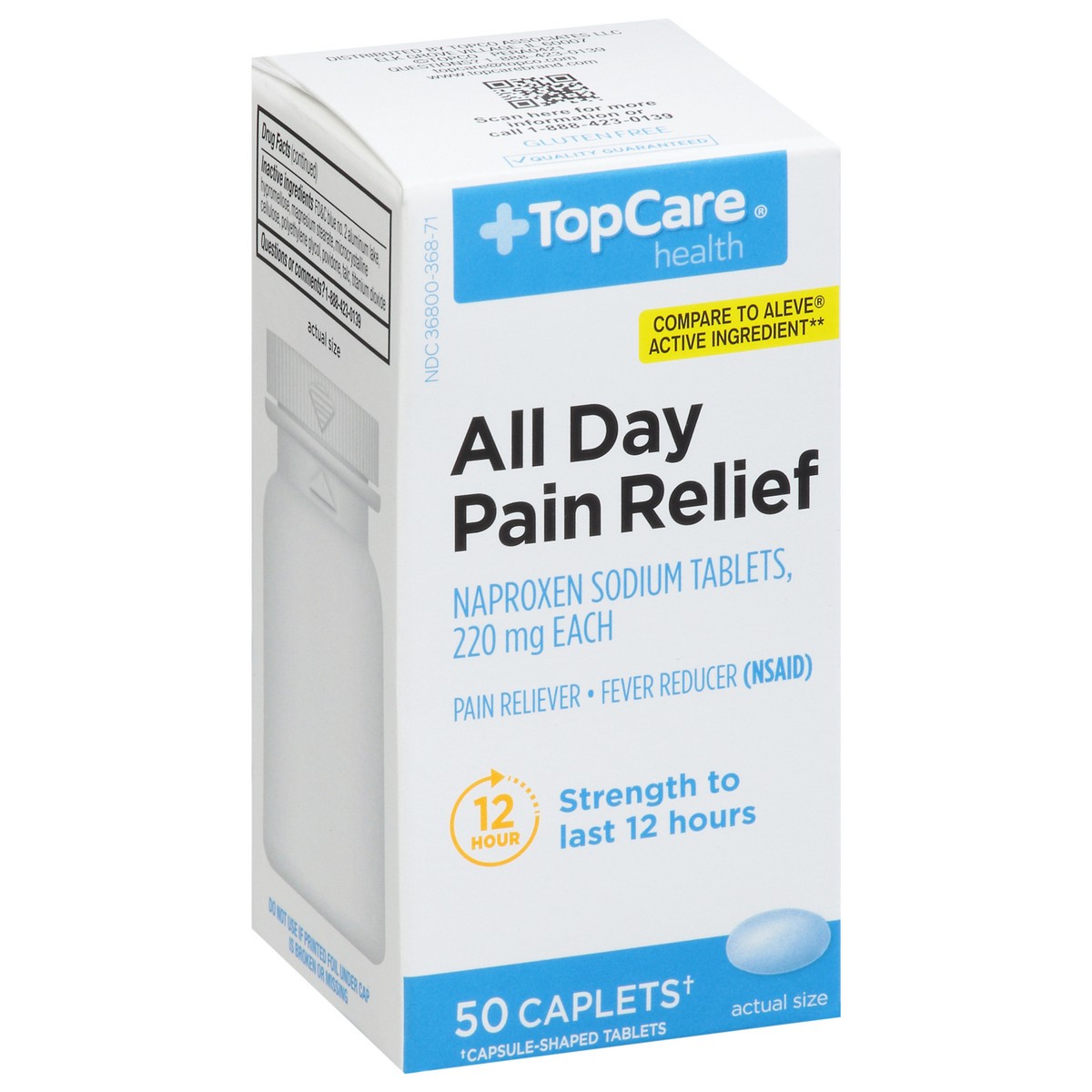 slide 10 of 16, TopCare Naproxin All Day Pain Relie, 50 ct