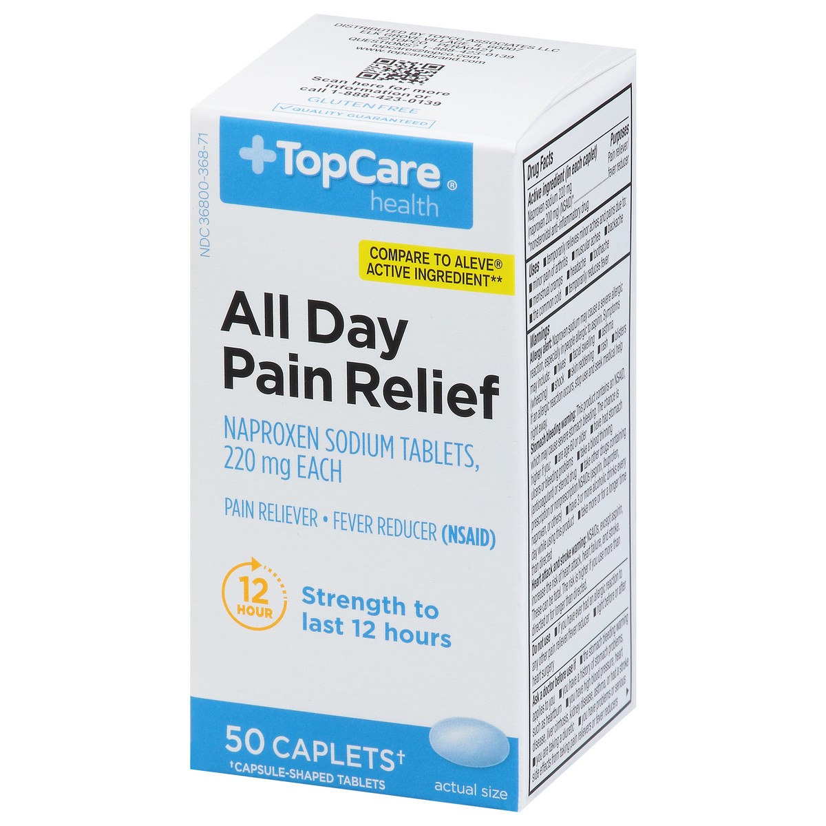 slide 15 of 16, TopCare Naproxin All Day Pain Relie, 50 ct