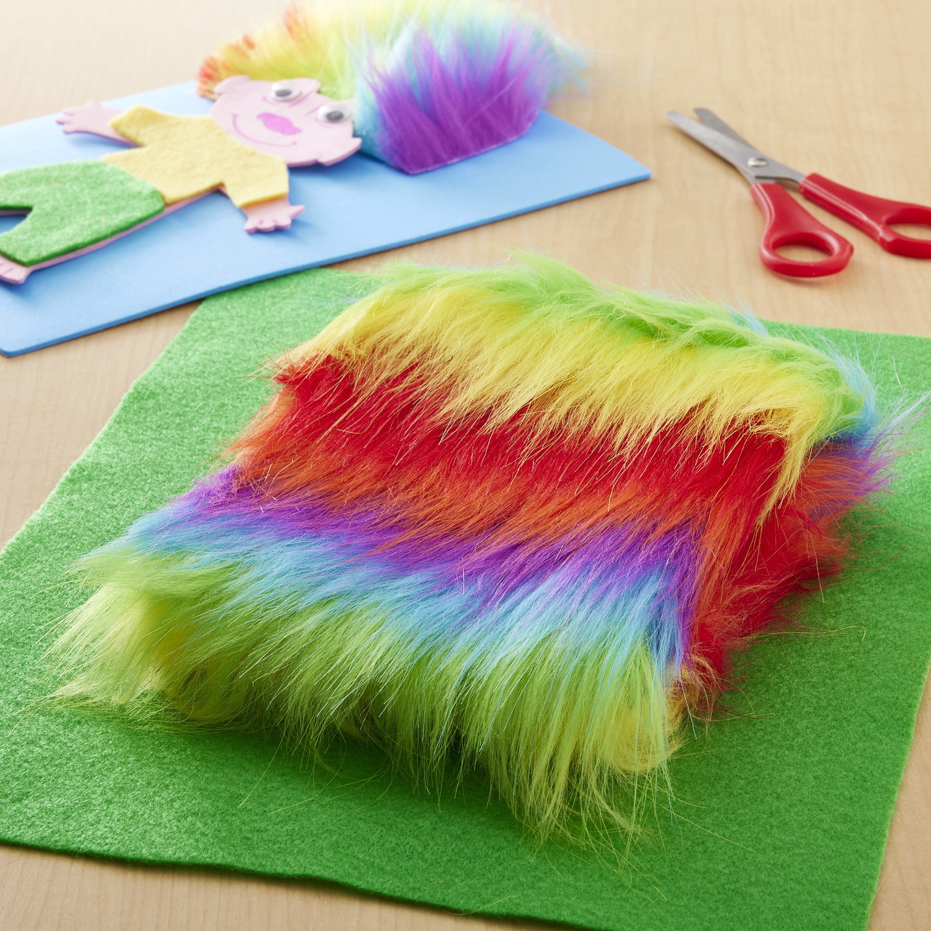 slide 2 of 4, Rainbow Craft Faux Fur By Creatology, 9 in x 12 in