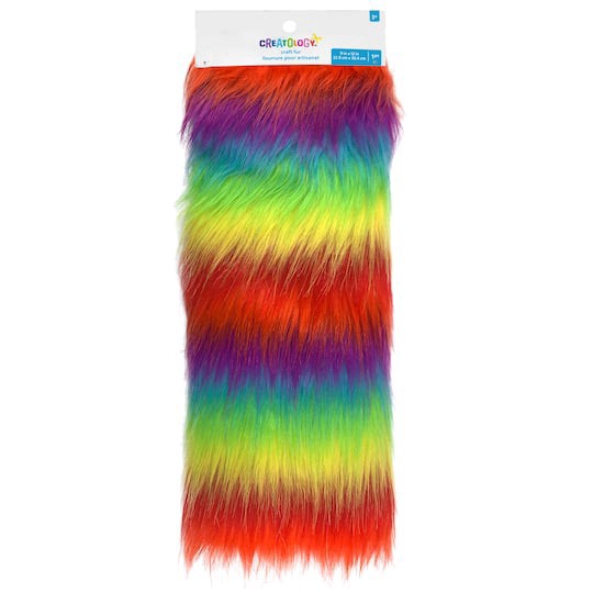 slide 1 of 4, Rainbow Craft Faux Fur By Creatology, 9 in x 12 in