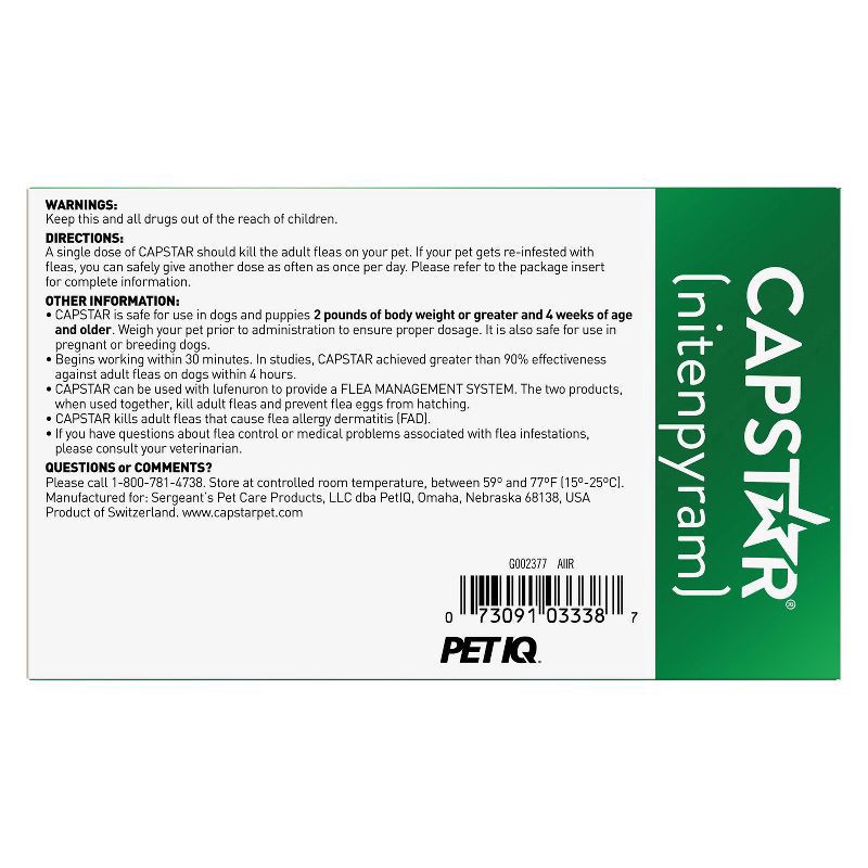 slide 10 of 10, Capstar Flea Tabs Dog 25+LB 6CT, 6 ct