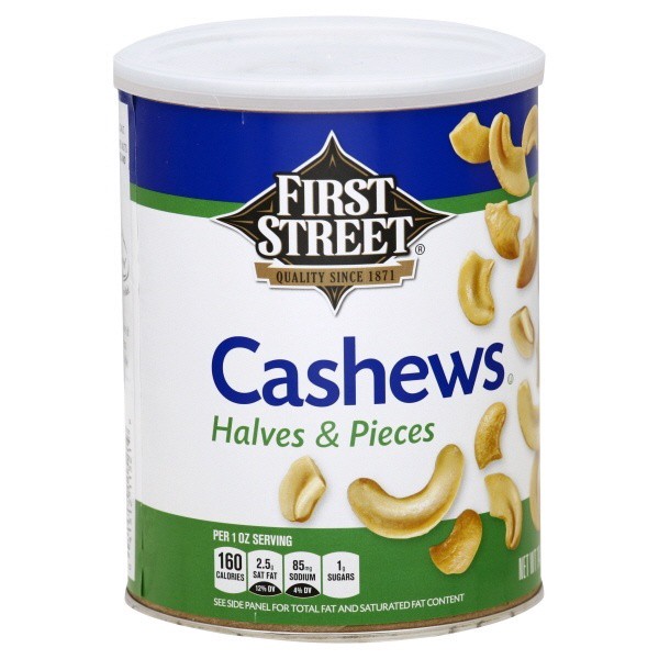 slide 1 of 1, First Street Cashew Halves, 14 oz