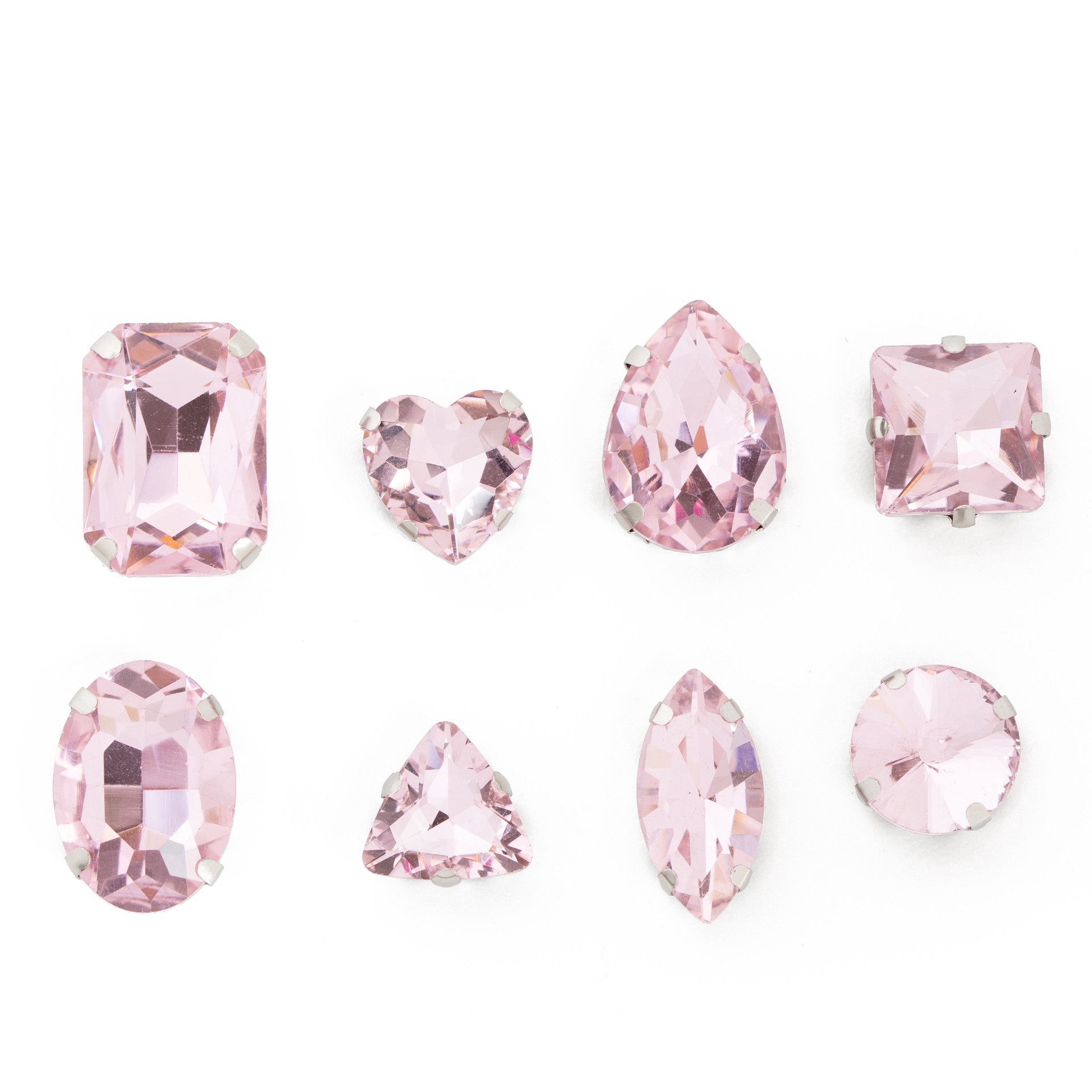 slide 2 of 6, Cousindiy Silver Light Rose Glass Sew-On Rhinestones, 40ct., 40 ct