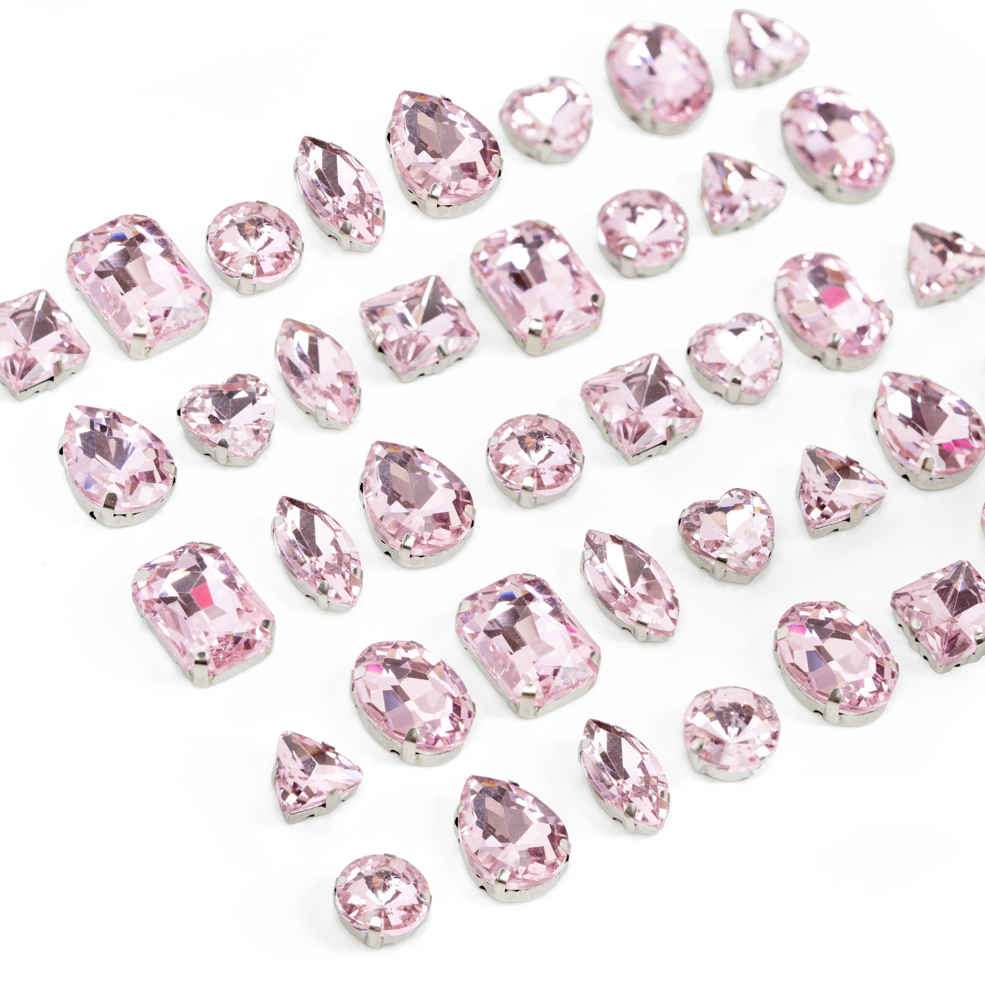 slide 5 of 6, Cousindiy Silver Light Rose Glass Sew-On Rhinestones, 40ct., 40 ct