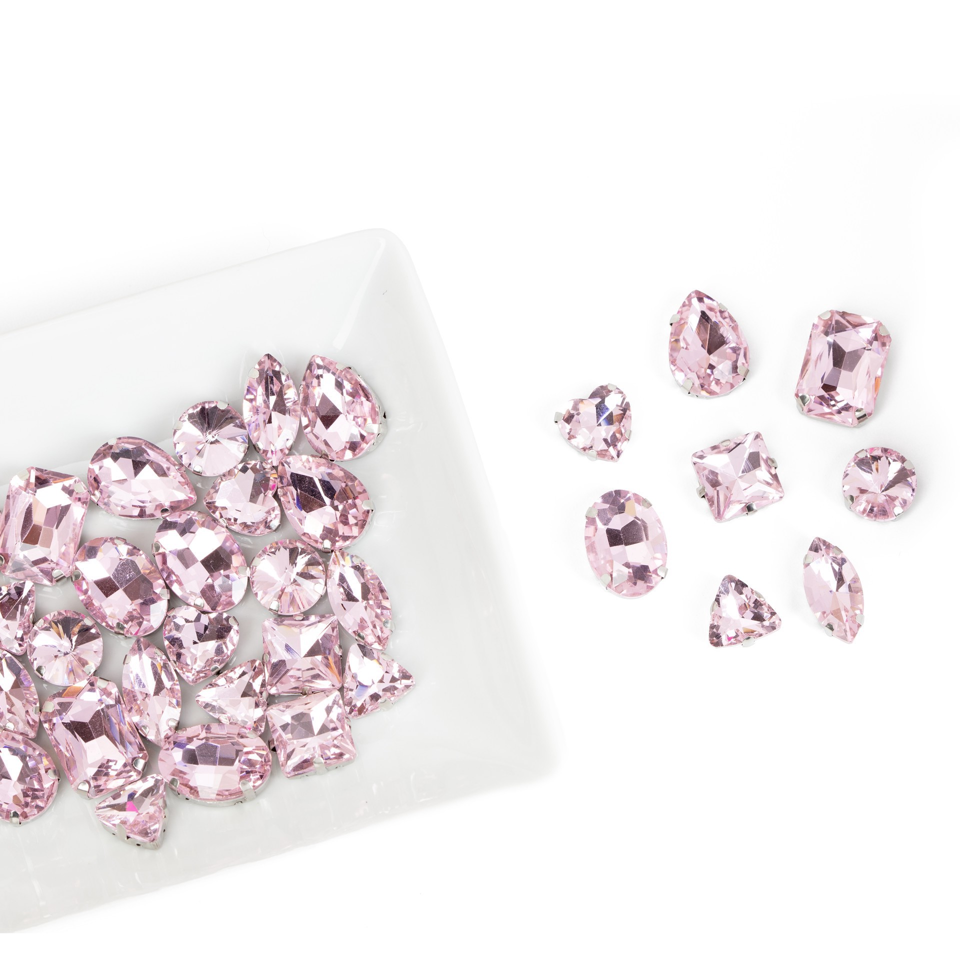 slide 4 of 6, Cousindiy Silver Light Rose Glass Sew-On Rhinestones, 40ct., 40 ct