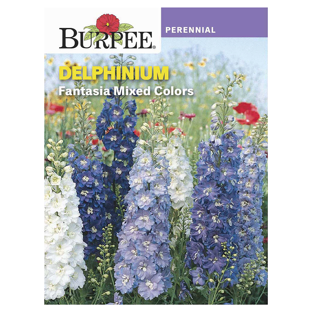 slide 1 of 5, Burpee Perrenial Delphinium Fantasia Mix Seeds, 1 ct