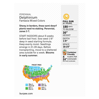 slide 3 of 5, Burpee Perrenial Delphinium Fantasia Mix Seeds, 1 ct