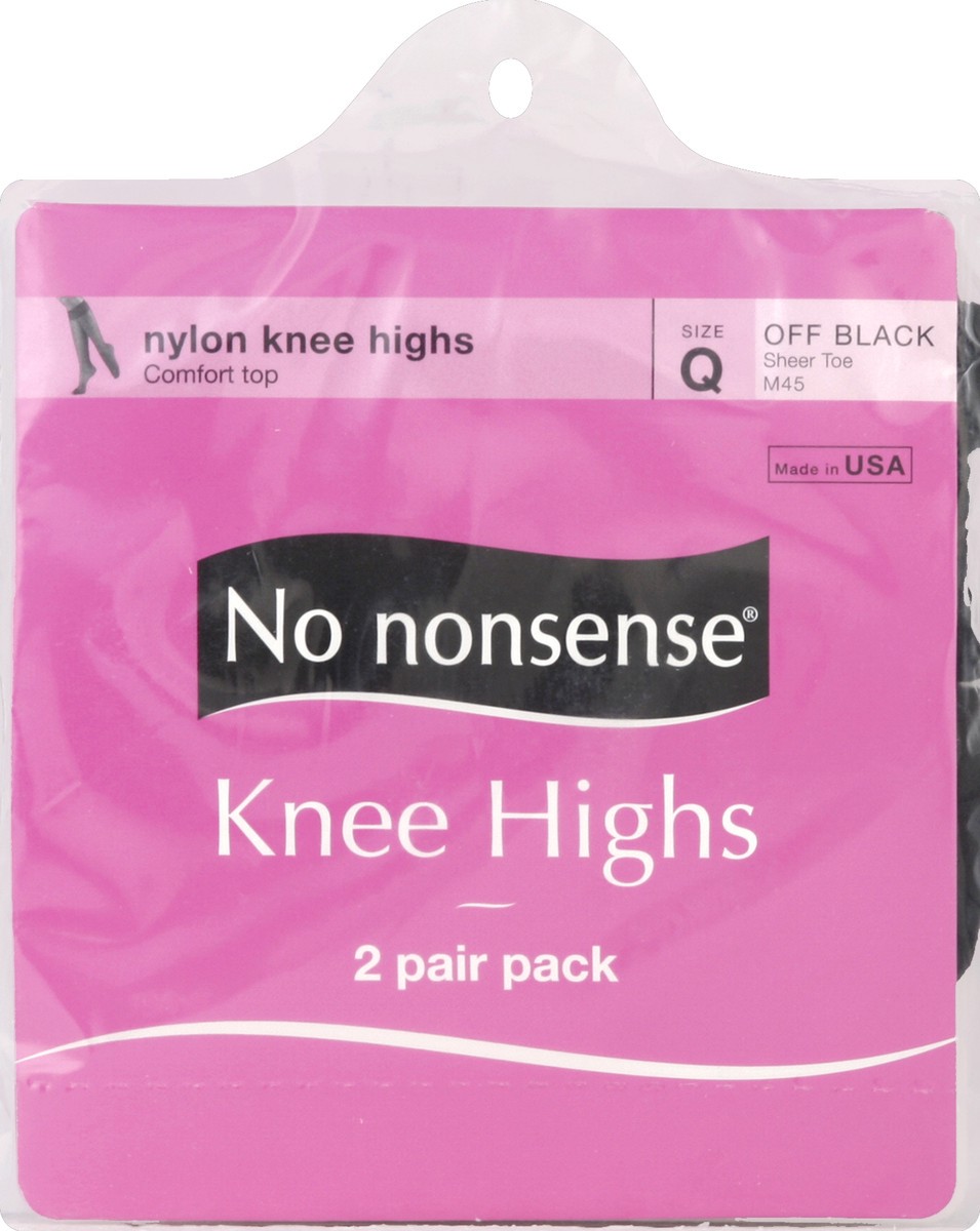 slide 2 of 2, No Nonsense Knee Highs One Size Off Black Sheer Toe, 2 ct