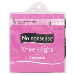 No Nonsense Knee Highs One Size Off Black Sheer Toe