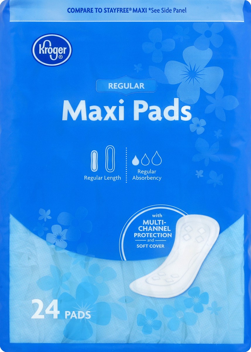 slide 4 of 5, Kroger Regular Maxi Pads, 24 ct