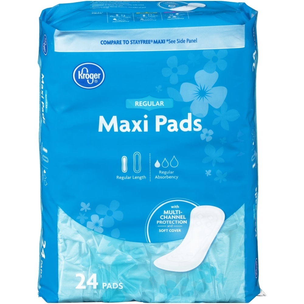 slide 1 of 5, Kroger Regular Maxi Pads, 24 ct