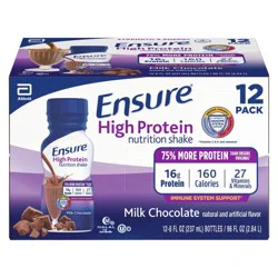 Ensure High Protein Milk Chocolate Nutrition Shake 12 - 8 fl oz Bottles