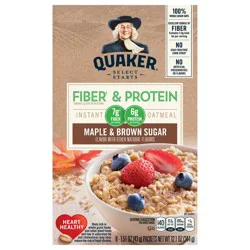 Quaker Instant Oatmeal, Maple & Brown Sugar, Fiber & Protein