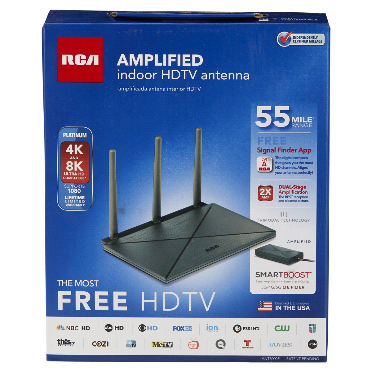 slide 1 of 5, RCA Amplified Indoor HDTV Antenna, 1 ct