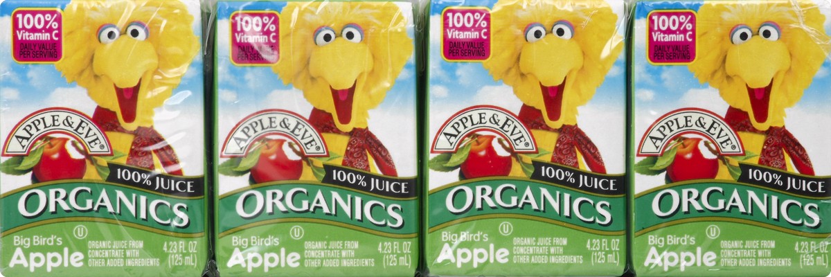 slide 4 of 4, Apple & Eve 100% Juice, Big Bird's Apple, 4 ct