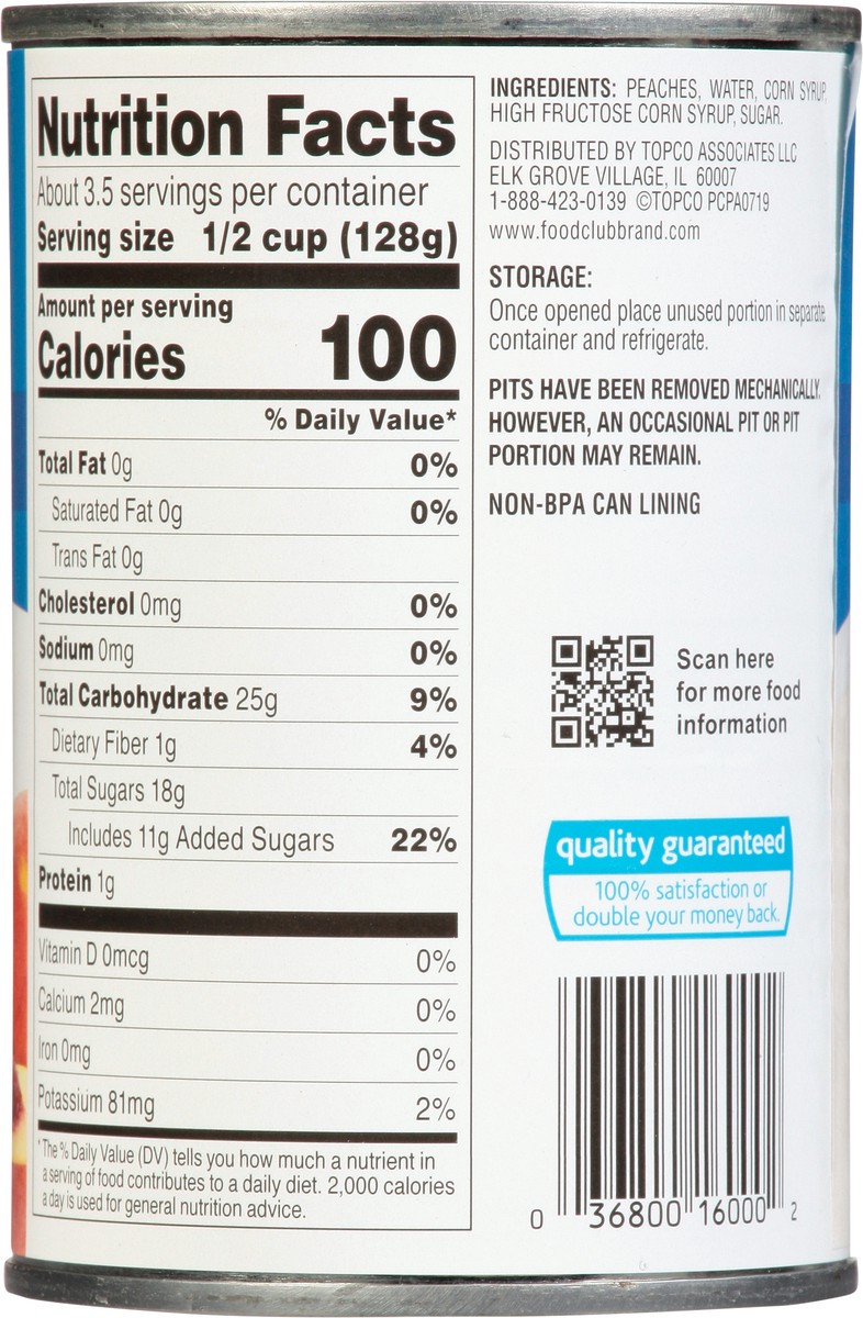 slide 5 of 16, Food Club Yellow Cling Peach Halves in Heavy Syrup 15.25 oz, 15.25 oz