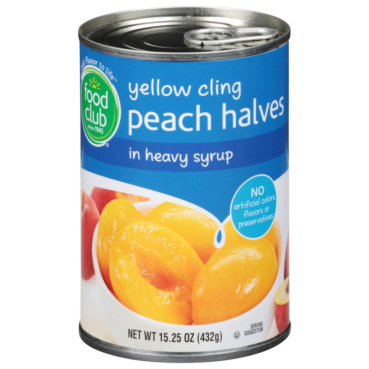 slide 7 of 16, Food Club Yellow Cling Peach Halves in Heavy Syrup 15.25 oz, 15.25 oz