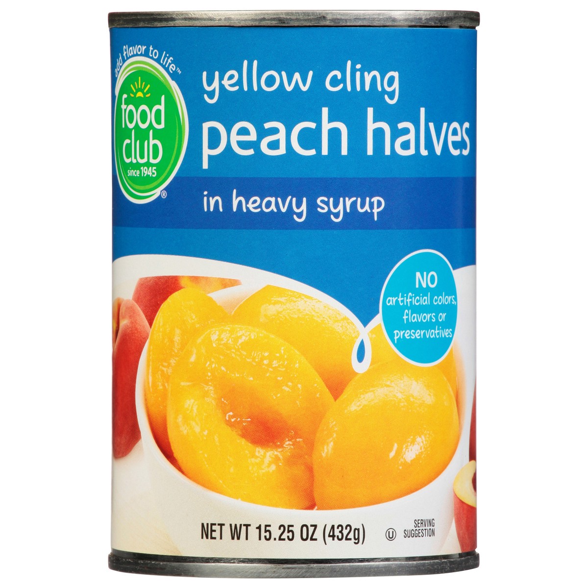 slide 8 of 16, Food Club Yellow Cling Peach Halves in Heavy Syrup 15.25 oz, 15.25 oz